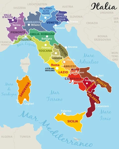 map,italy,regions,cities