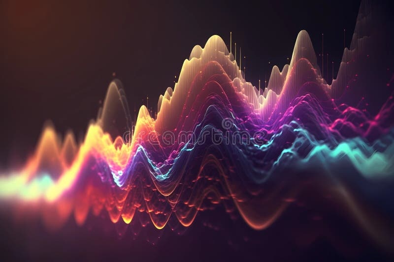 abstract music visualizer, colorful waves, dynamic, modern