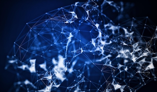 AI, neural network, abstract, futuristic, dark background