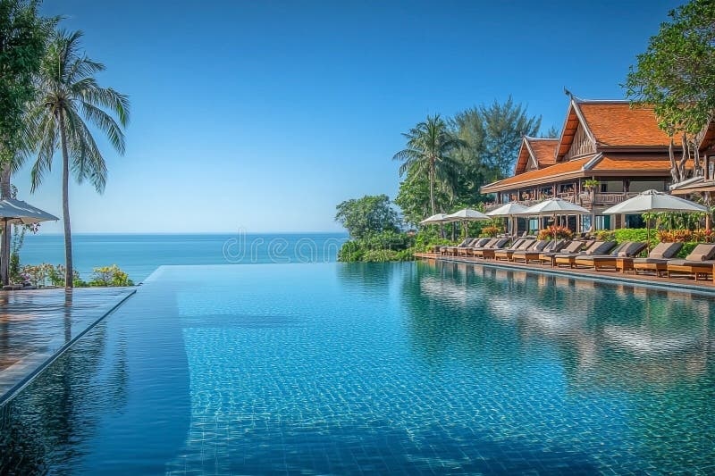 luxury resort overlooking a pristine beach