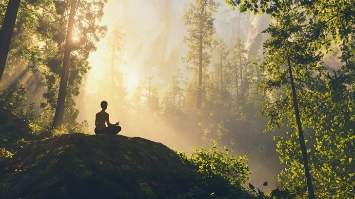 meditation,person,forest,peaceful