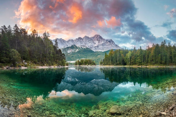 mountains,lake,forest,nature