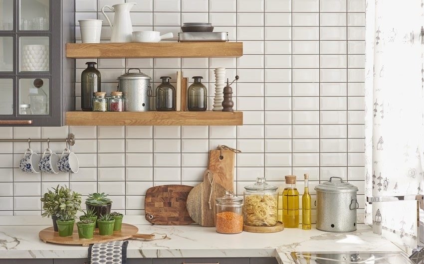 clean kitchen,organized,bright