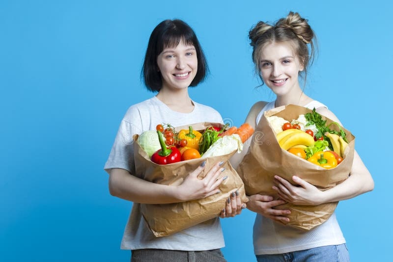 woman, healthy, food, vegetables, fruits, smiling