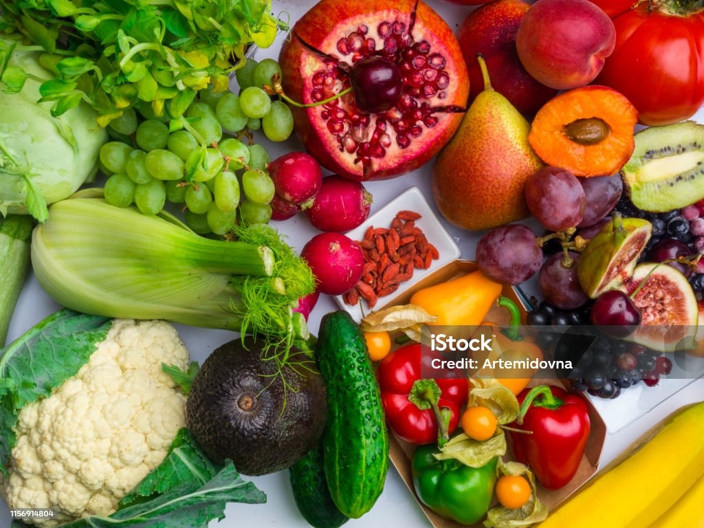 fruits, vegetables, colorful, healthy food